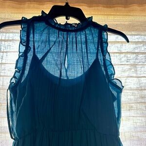 Socialite Teal Ruffled Blouse